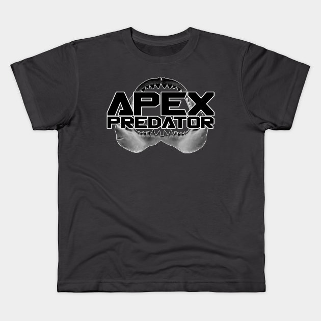 Apex Predator Shark Jaw Kids T-Shirt by 8 Fists of Tees